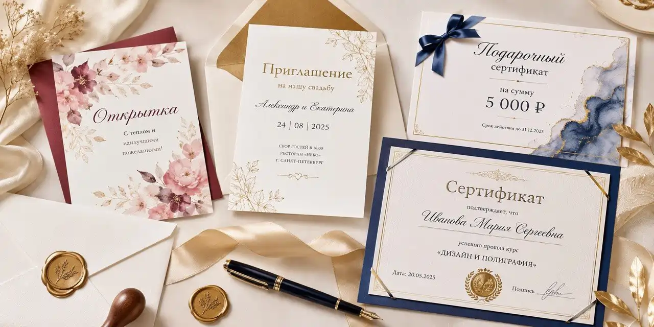 Открытки, приглашения и сертификаты