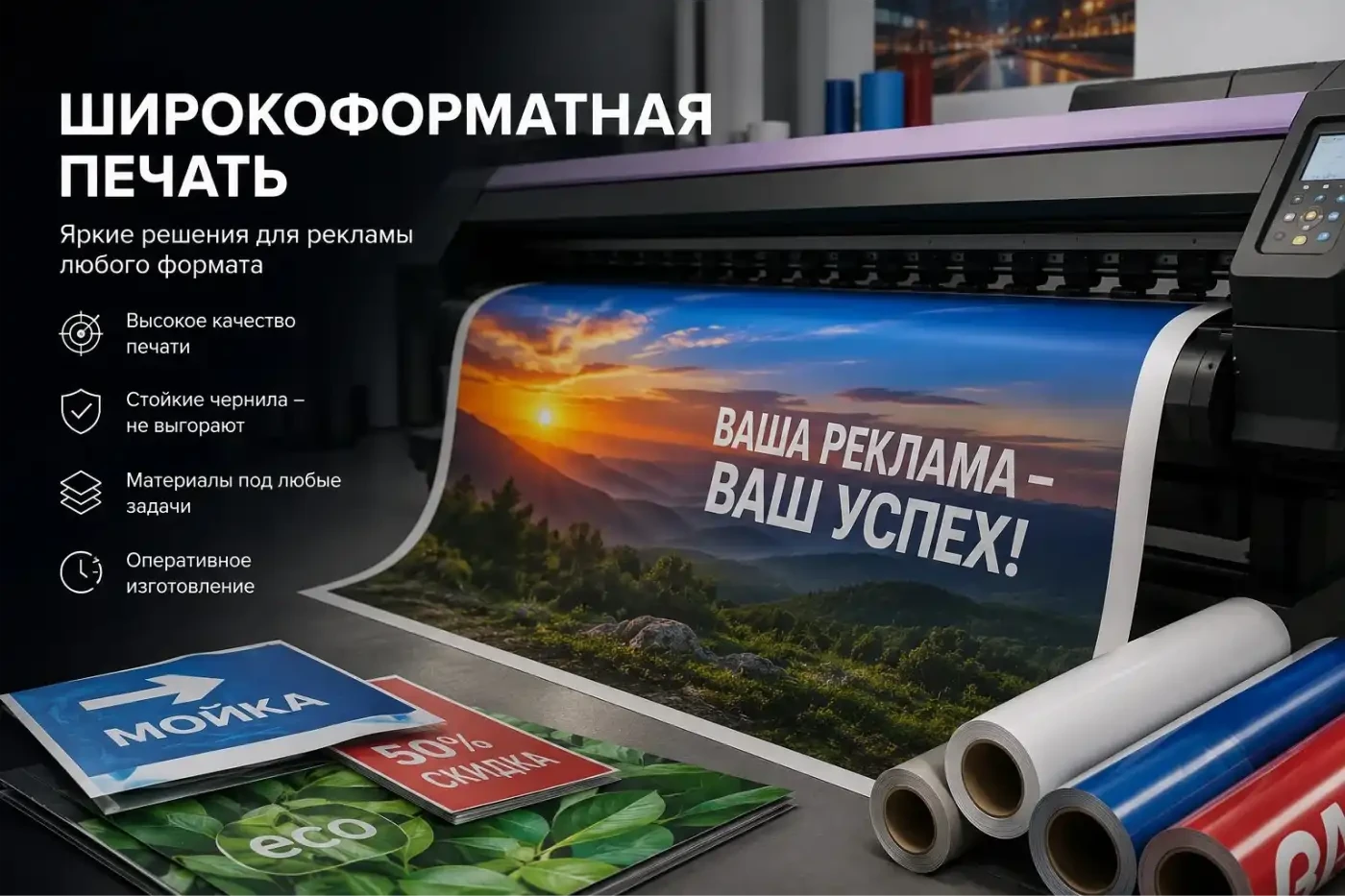 Широкоформатная интерьерная печать